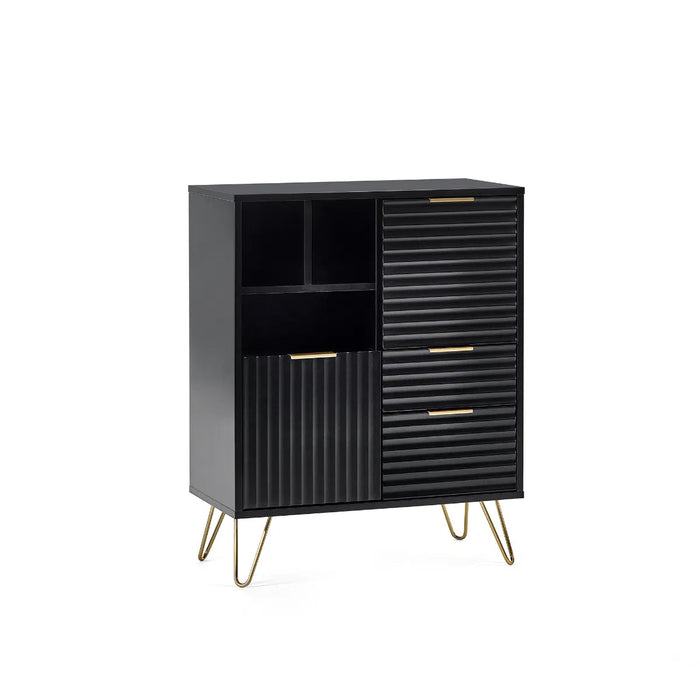 Noemi 2 Door 2 Drawer Sideboard - Matt Black - Luminex FurnitureSideboardMUR105