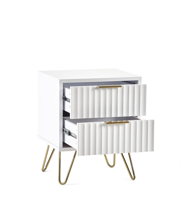 Noemi 2 Drawer Bedside in Matt White - Luminex FurnitureBedside TableMUR001