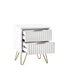 Noemi 2 Drawer Bedside in Matt White - Luminex FurnitureBedside TableMUR001