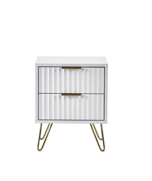 Noemi 2 Drawer Bedside in Matt White - Luminex FurnitureBedside TableMUR001
