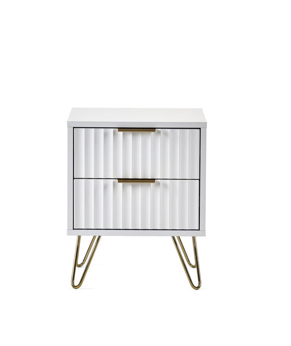 Noemi 2 Drawer Bedside in Matt White - Luminex FurnitureBedside TableMUR001