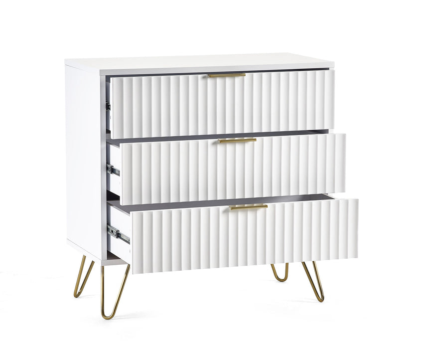 Noemi 3 Drawer Chest - Matt White - Luminex FurnitureChest of drawersMUR002