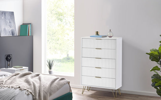 Noemi 5 Drawer Chest - Matt White - Luminex FurnitureChest of drawersMUR004