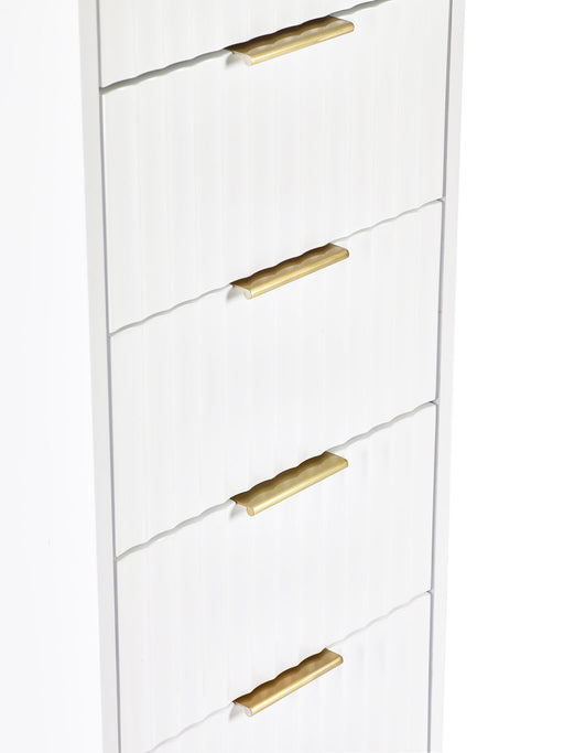 Noemi 5 Drawer Tallboy - Matt White - Luminex FurnitureChest of drawersMUR003