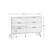 Noemi 6 Drawer Wide Chest – Matt White with Gold Handles - Luminex FurnitureChest of drawersMUR005
