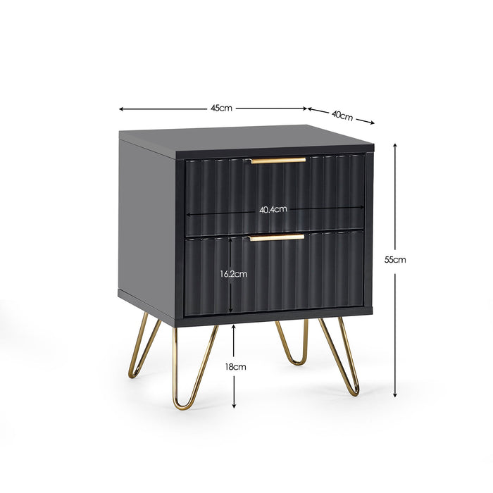 Noemi Lamp Table – Matt Black - Luminex FurnitureLamp TableMUR101