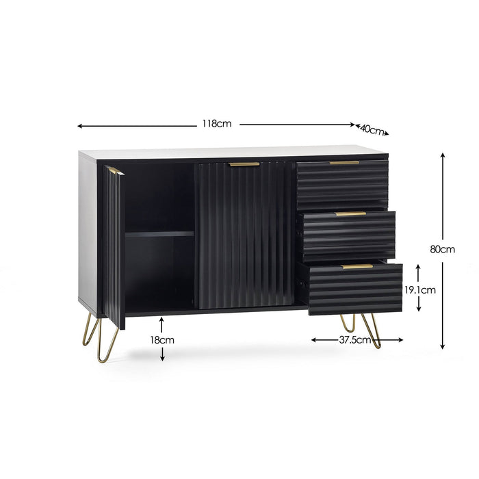 Noemi Large Sideboard - Matt Black - Luminex FurnitureSideboardMUR106