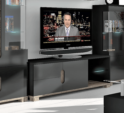 Noira Black Gloss & Dark Oak TV Unit - Luminex FurnitureTV Unit2518