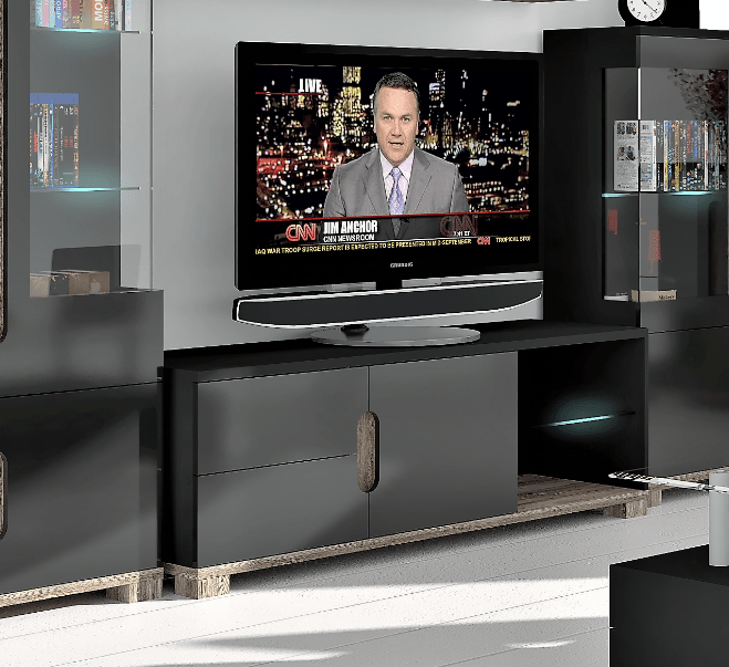 Noira Black Gloss & Dark Oak TV Unit - Luminex FurnitureTV Unit2518
