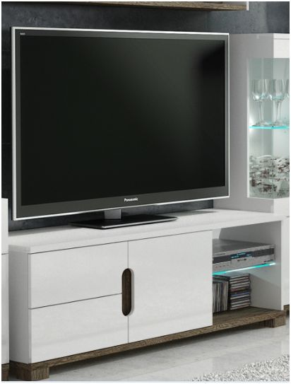 Noira White Gloss & Dark Walnut TV Unit - Luminex FurnitureTV Unit2579