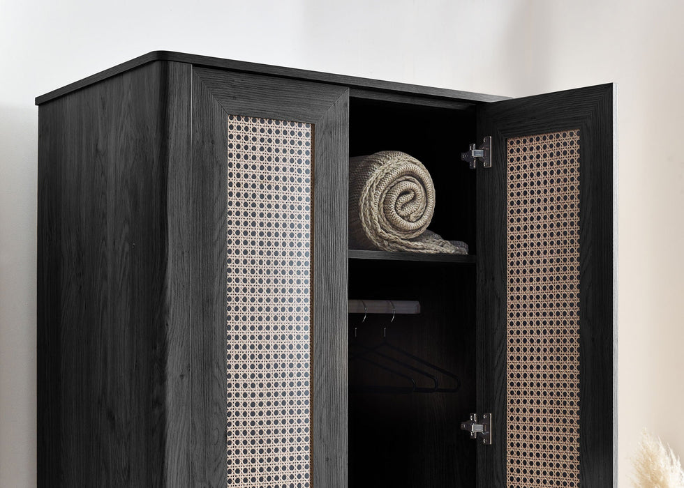 Nora 2 Door Wardrobe - Black Ash - Luminex FurnitureWardrobeSYD105