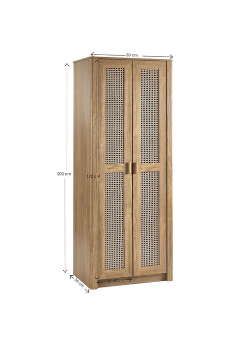 Nora 2 Door Wardrobe in Natural Oak Effect - Luminex FurnitureWardrobeSYD005