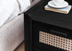 Nora 2 Drawer Bedside – Black Ash & Rattan Fronts - Luminex FurnitureBedside TableSYD101