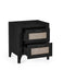 Nora 2 Drawer Bedside – Black Ash & Rattan Fronts - Luminex FurnitureBedside TableSYD101