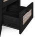 Nora 2 Drawer Bedside – Black Ash & Rattan Fronts - Luminex FurnitureBedside TableSYD101