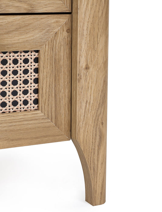 Nora 2 Drawer Bedside in Oak - Luminex FurnitureBedside TableSYD001