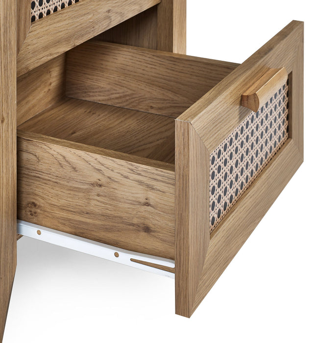 Nora 2 Drawer Bedside in Oak - Luminex FurnitureBedside TableSYD001