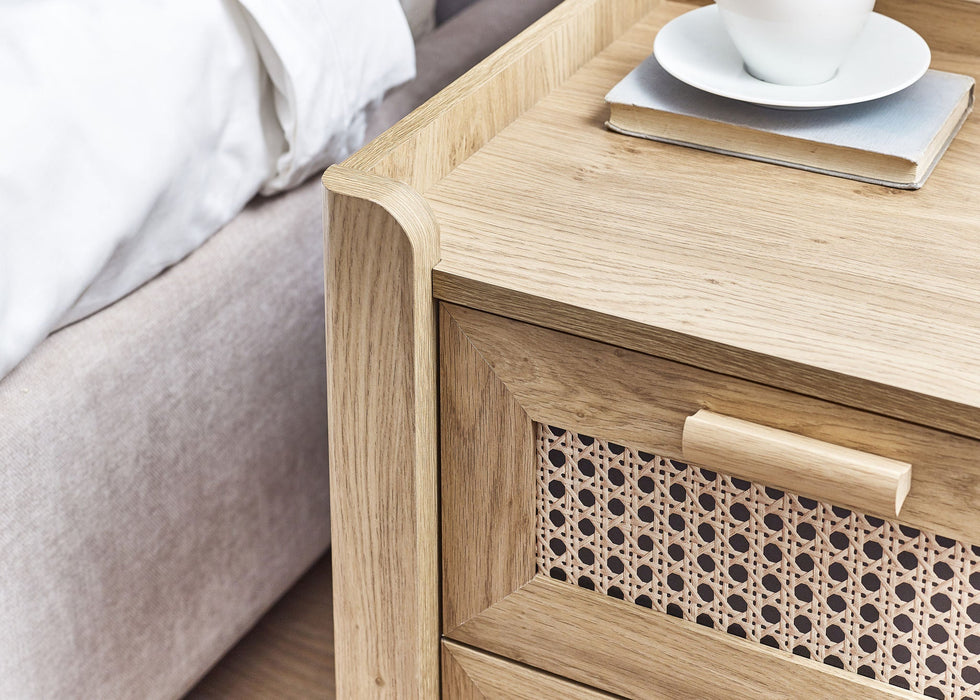 Nora 2 Drawer Bedside in Oak - Luminex FurnitureBedside TableSYD001