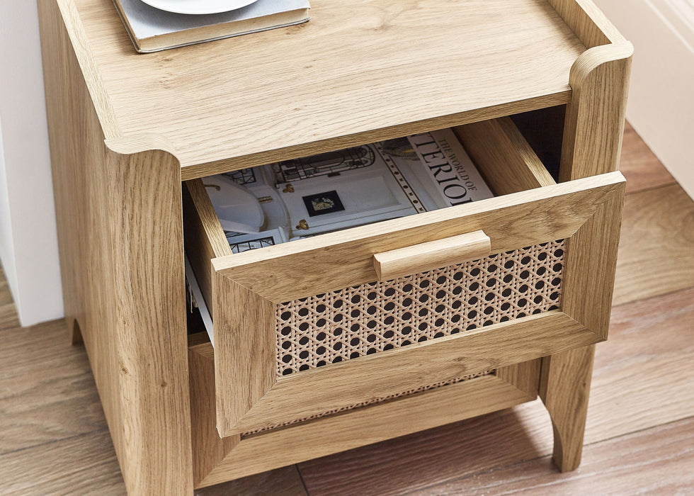 Nora 2 Drawer Bedside in Oak - Luminex FurnitureBedside TableSYD001