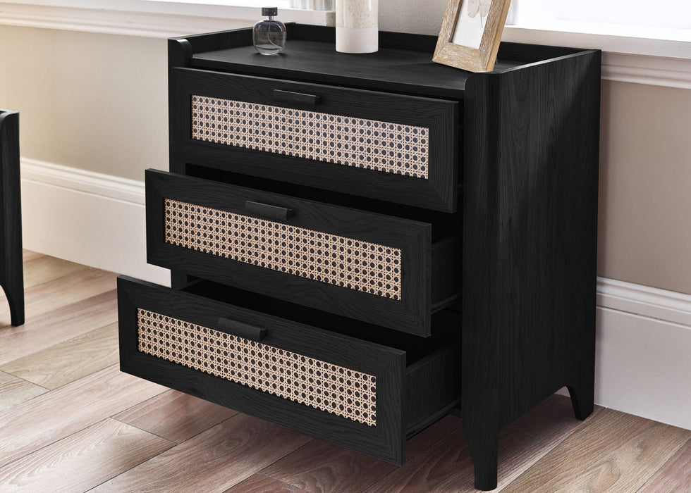 Nora 3 Drawer Chest in Black Ash - Luminex FurnitureChest of drawersSYD103