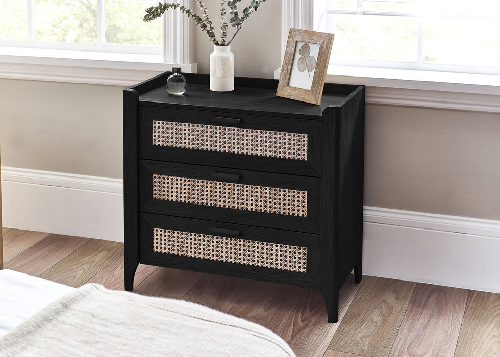 Nora 3 Drawer Chest in Black Ash - Luminex FurnitureChest of drawersSYD103