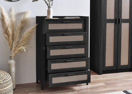 Nora 5 Drawer Chest in Black Ash - Luminex FurnitureChest of drawersSYD102
