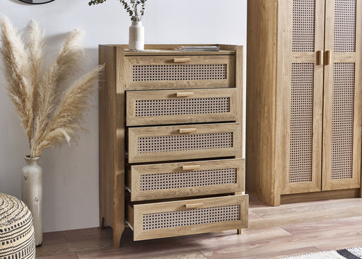 Nora 5 Drawer Chest in Oak Effect - Luminex FurnitureChest of drawersSYD002