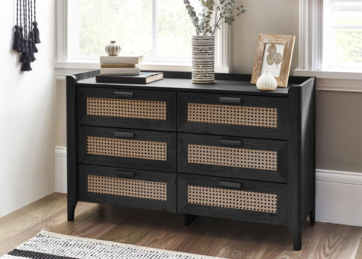 Nora 6 Drawer Wide Chest in Black Ash - Luminex FurnitureChest of drawersSYD104