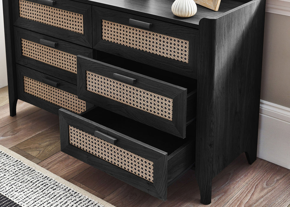 Nora 6 Drawer Wide Chest in Black Ash - Luminex FurnitureChest of drawersSYD104