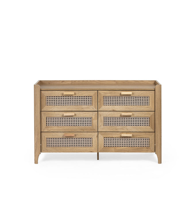 Nora 6 Drawer Wide Chest in Oak Effect - Luminex FurnitureChest of drawersSYD004