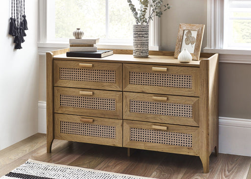 Nora 6 Drawer Wide Chest in Oak Effect - Luminex FurnitureChest of drawersSYD004