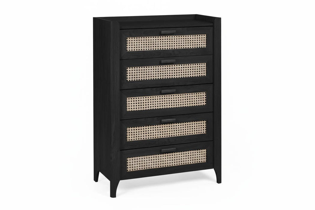 Nora Black Ash 5 Drawer Chest of Drawers - Luminex FurnitureChest of drawersSYD102