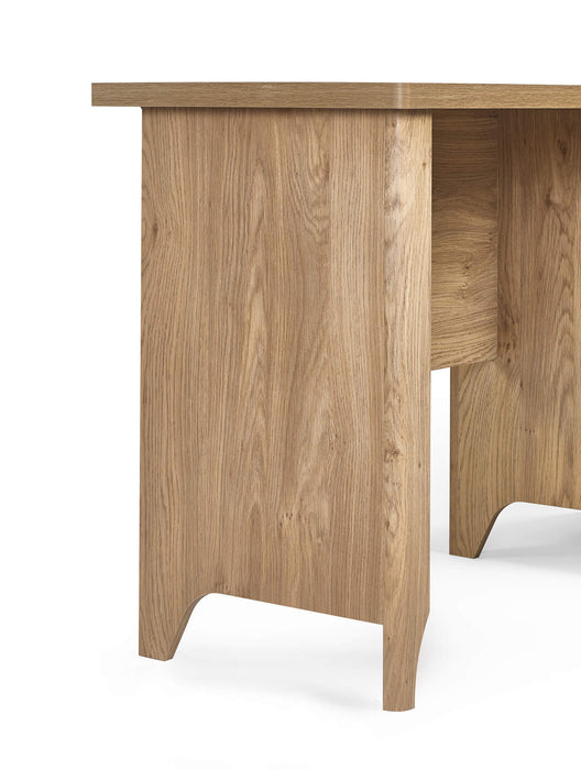 Nora Desk – Oak & Rattan - Effect with Drawer & Cupboard - Luminex FurnitureDeskSYD011