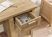 Nora Desk – Oak & Rattan - Effect with Drawer & Cupboard - Luminex FurnitureDeskSYD011