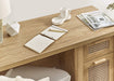 Nora Desk – Oak & Rattan - Effect with Drawer & Cupboard - Luminex FurnitureDeskSYD011