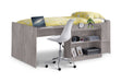 Norwood Mid Sleeper Bed with Desk & Storage – Grey Oak - Luminex FurnitureMid SleepersNEP003