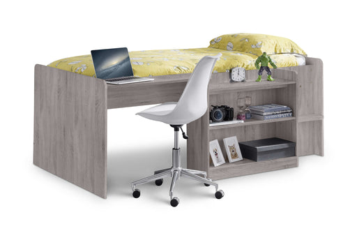 Norwood Mid Sleeper Bed with Desk & Storage – Grey Oak - Luminex FurnitureMid SleepersNEP003
