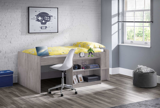 Norwood Mid Sleeper Bed with Desk & Storage – Grey Oak - Luminex FurnitureMid SleepersNEP003