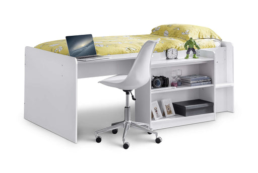 Norwood Mid Sleeper Bed with Desk & Storage – White - Luminex FurnitureMid SleepersNEP001