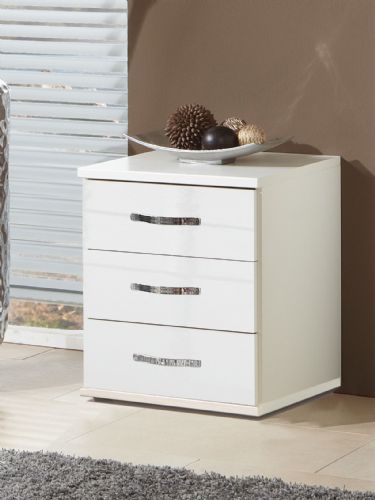 Nova 3 - Drawer Bedside – White Gloss Finish - LuminexFurnitureBedside Table2656