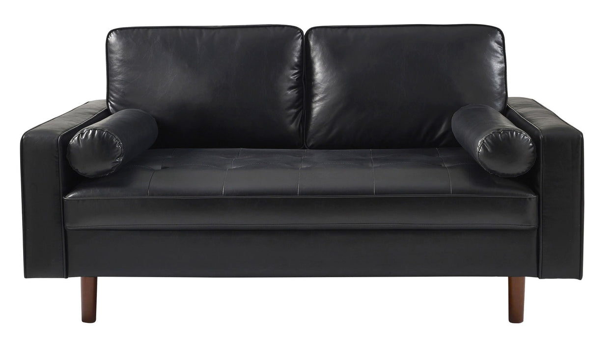 Nova 3 Seater Faux Leather Sofa With Bolsters - Brown or Black - Luminex FurnitureSofasHEN302