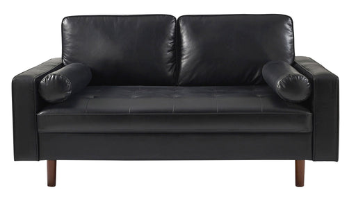 Nova 3 Seater Faux Leather Sofa With Bolsters - Brown or Black - Luminex FurnitureSofasHEN302