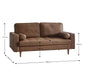 Nova 3 Seater Faux Leather Sofa With Bolsters - Brown or Black - Luminex FurnitureSofasHEN302