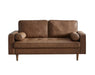 Nova 3 Seater Faux Leather Sofa With Bolsters - Brown or Black - Luminex FurnitureSofasHEN302