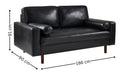 Nova 3 Seater Faux Leather Sofa With Bolsters - Brown or Black - Luminex FurnitureSofasHEN502