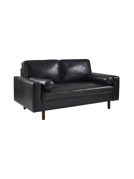 Nova 3 Seater Faux Leather Sofa With Bolsters - Brown or Black - Luminex FurnitureSofasHEN502