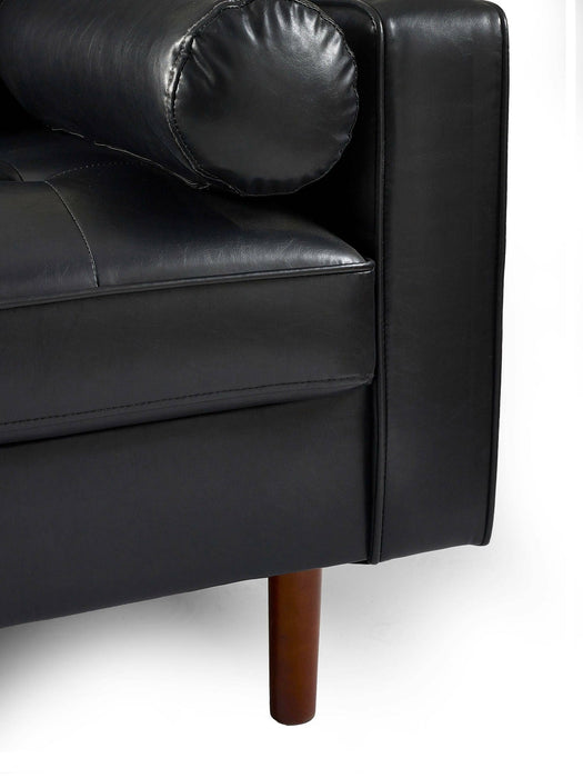 Nova 3 Seater Faux Leather Sofa With Bolsters - Brown or Black - Luminex FurnitureSofasHEN502