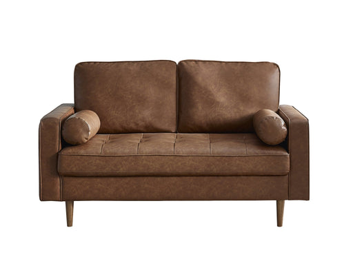 Nova Sofa With Bolsters - Brown, Black Faux Leather - Luminex FurnitureSofasHEN301