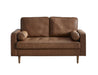 Nova Sofa With Bolsters - Brown, Black Faux Leather - Luminex FurnitureSofasHEN301