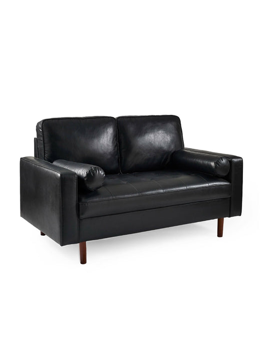 Nova Sofa With Bolsters - Brown, Black Faux Leather - Luminex FurnitureSofasHEN302